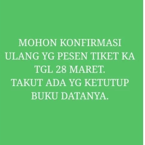 Dp Tiket Kereta KAI Lebaran