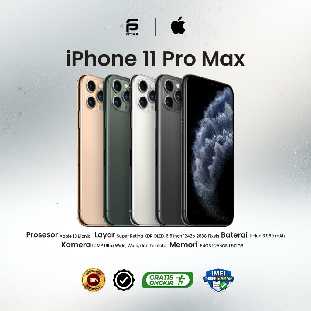 IPHONE 11 PRO MAX 64GB/256GB | 100% MULUS | SECOND LIKE NEW | BERGARANSI INTERNASIONAL