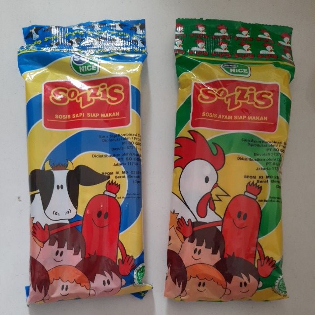 EXP +/- DES2026 So Nice Sozzis Chicken Beef Isi 3pc = 75gram (3 x 25gr) Sosis Ayam Sapi