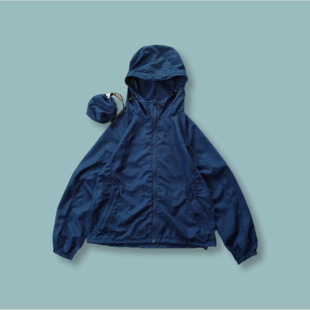 Uniquesport - Jaket Olahraga Running Fieldcore Parasut Lightweight Pocketable Navy Second S