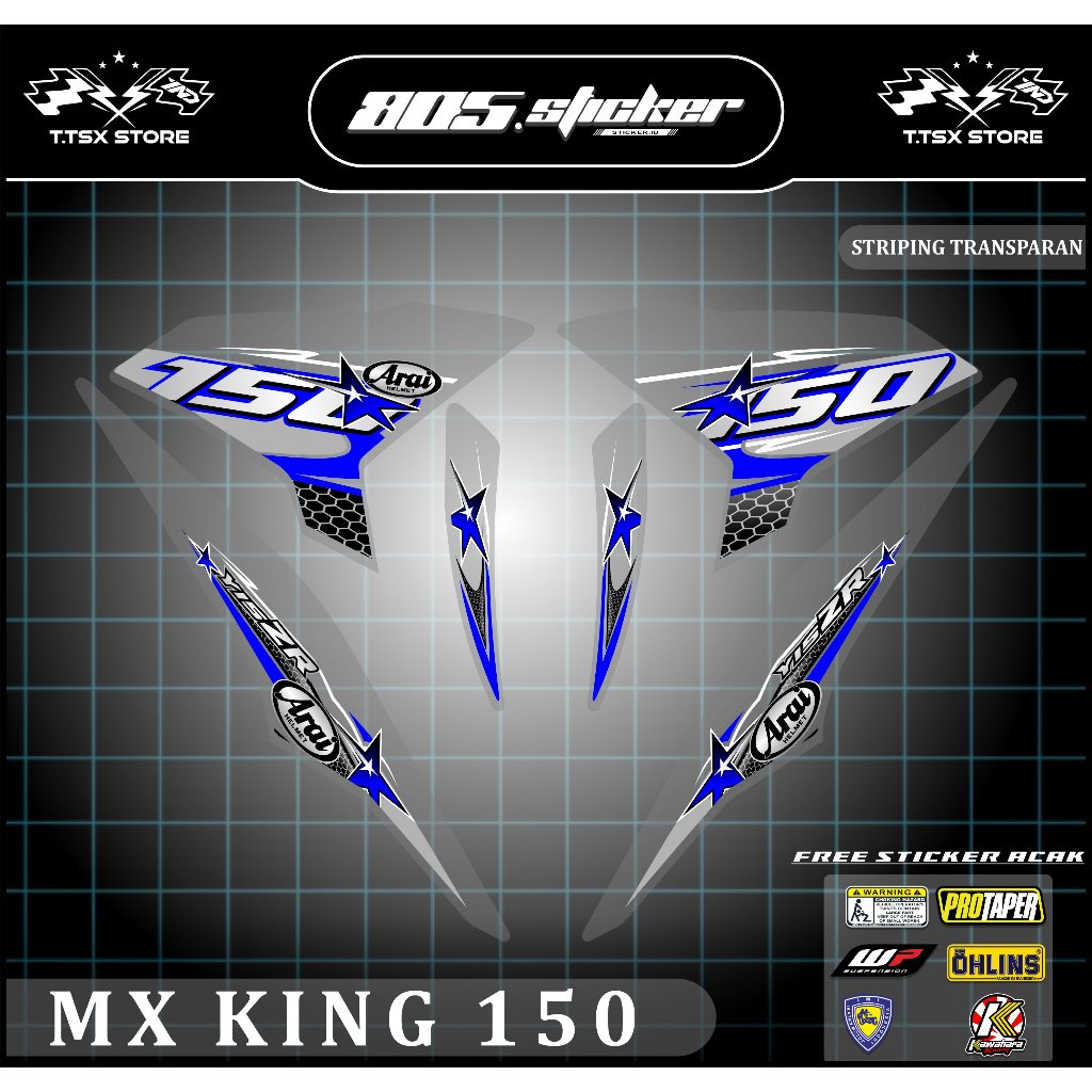 STRIPING STIKER TRANSPARAN MX KING 150/STIKER MX KING/STRIPING MX KING 150 TRANSPARAN