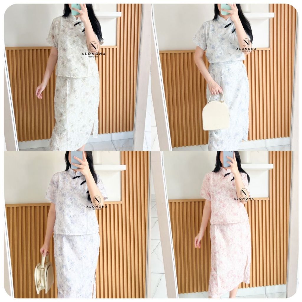 LUO ONE SET PAKAIAN WANITA BAJU IMLEK CNY QIPAO CHEONGSAM SHANGHAI