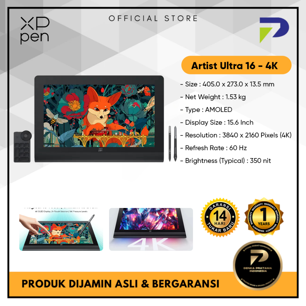 XPPen Artist Ultra 16 - 4K Display with Touch Screen