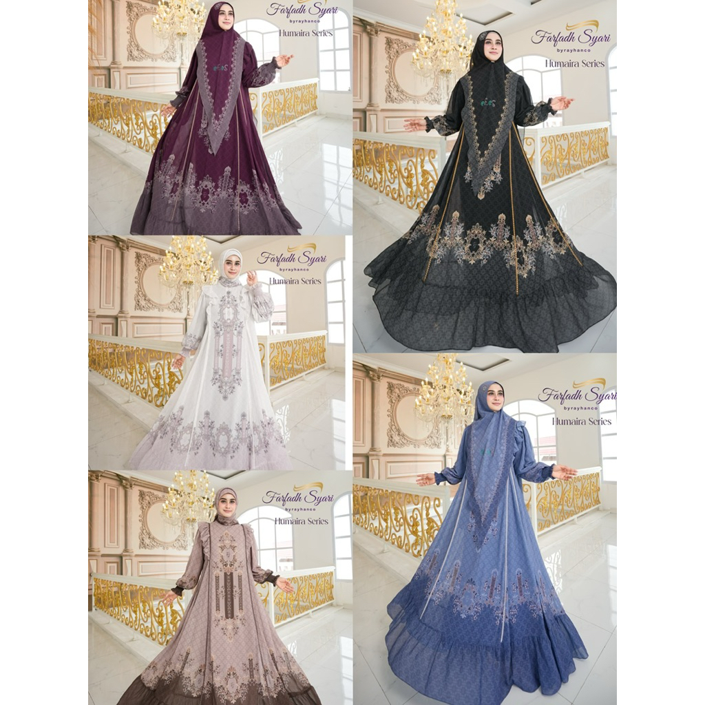 Gamis Humaira Series Brand Farfadh Syari by Rayhanco Gamis kekinian, Elegant