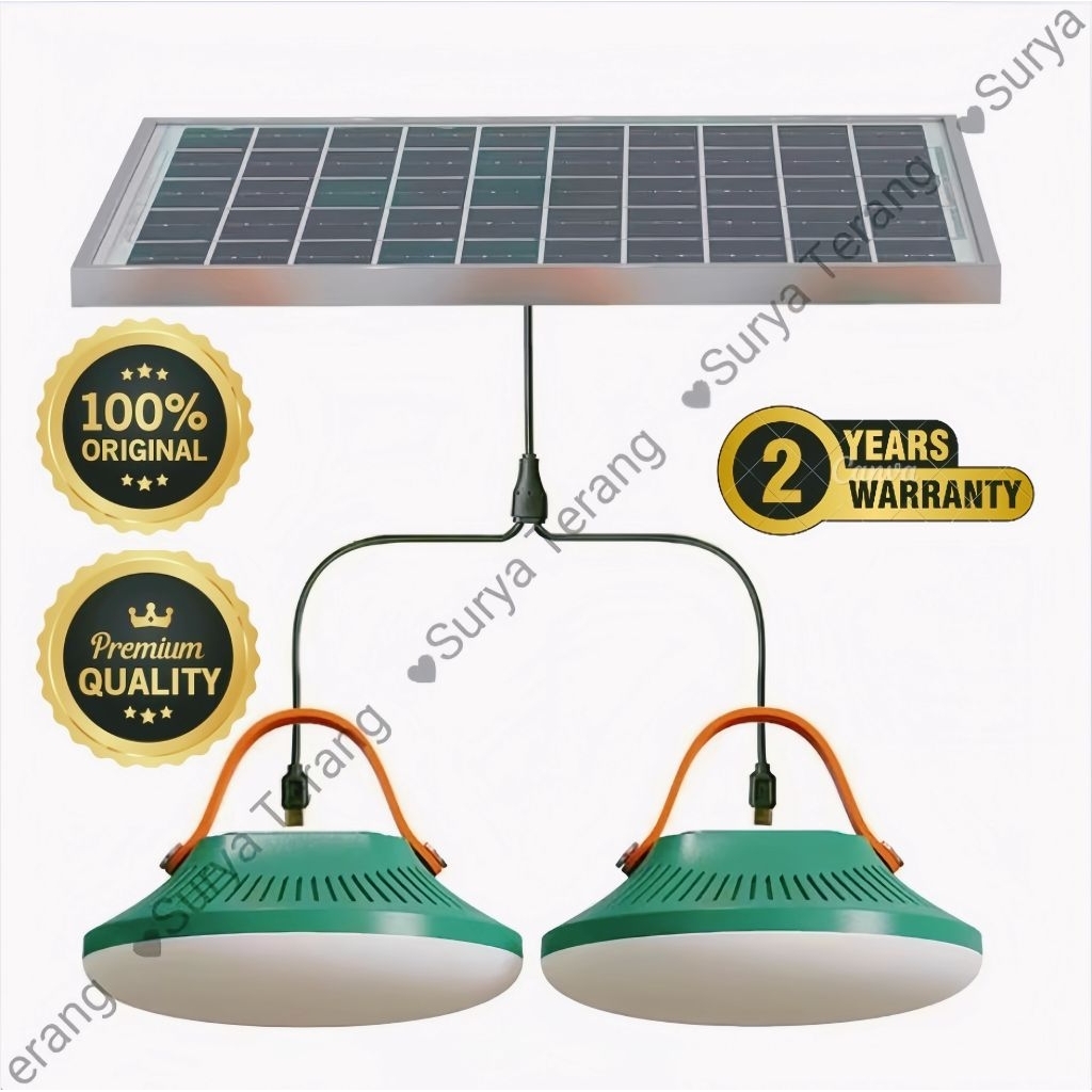 Lampu Tenaga Surya Lengkap, Paket Lampu Tenaga Surya 10000mAh, Lampu Solar Panel Indoor/Outdoor Gara