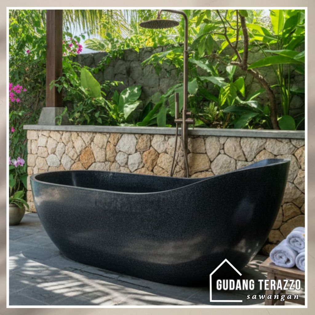 Bathtub Portable/ Bathtub Model Euro Hitam Glossy
