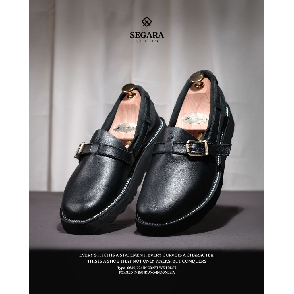 Exodos57 | SEGARA Sepatu Kulit Pria - GURARU Black