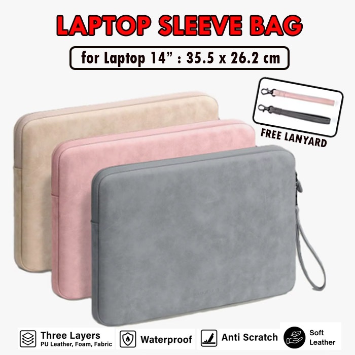 Tas Laptop MSI Modern 14 Handbag Sleeve Pouch Sarung Casing Cover Lanyard Sleeve Bag Laptop Softcase