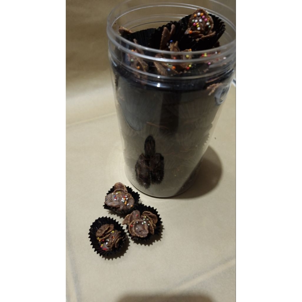 Choco corn flakes cookies | corn flakes cokelat | coklat | kukis | kue kering lebaran