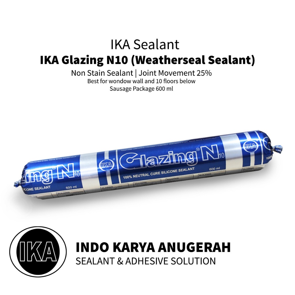Lem Kaca Silicone Sealant Glazing N10 Sosis | IKA Glazing N10 Silicone Sealant Waterproof Flexible