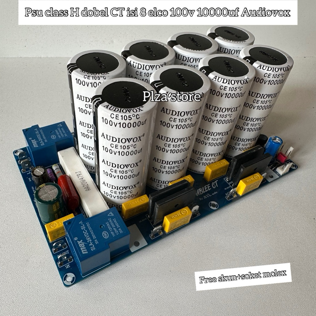 Psu class H dobel CT isi 8 elko 100v 10000uf Audiovox original komplit psu simetris pcb dobel layer