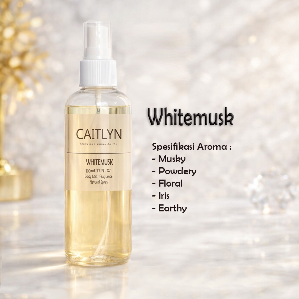 SALE Body Mist Wanita Caitlyn WhiteMusk 100ml - Aroma Musk Floral dan Powdery