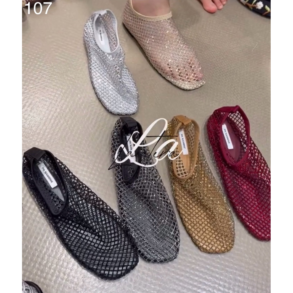 107 Sepatu Guangzhou Flat Wanita Import Jaring