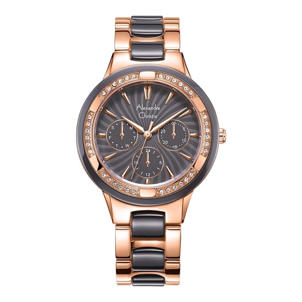Jam Tangan Wanita Alexander Christie AC 2299 Analog Cronograph Aktif Stainless Steel Original