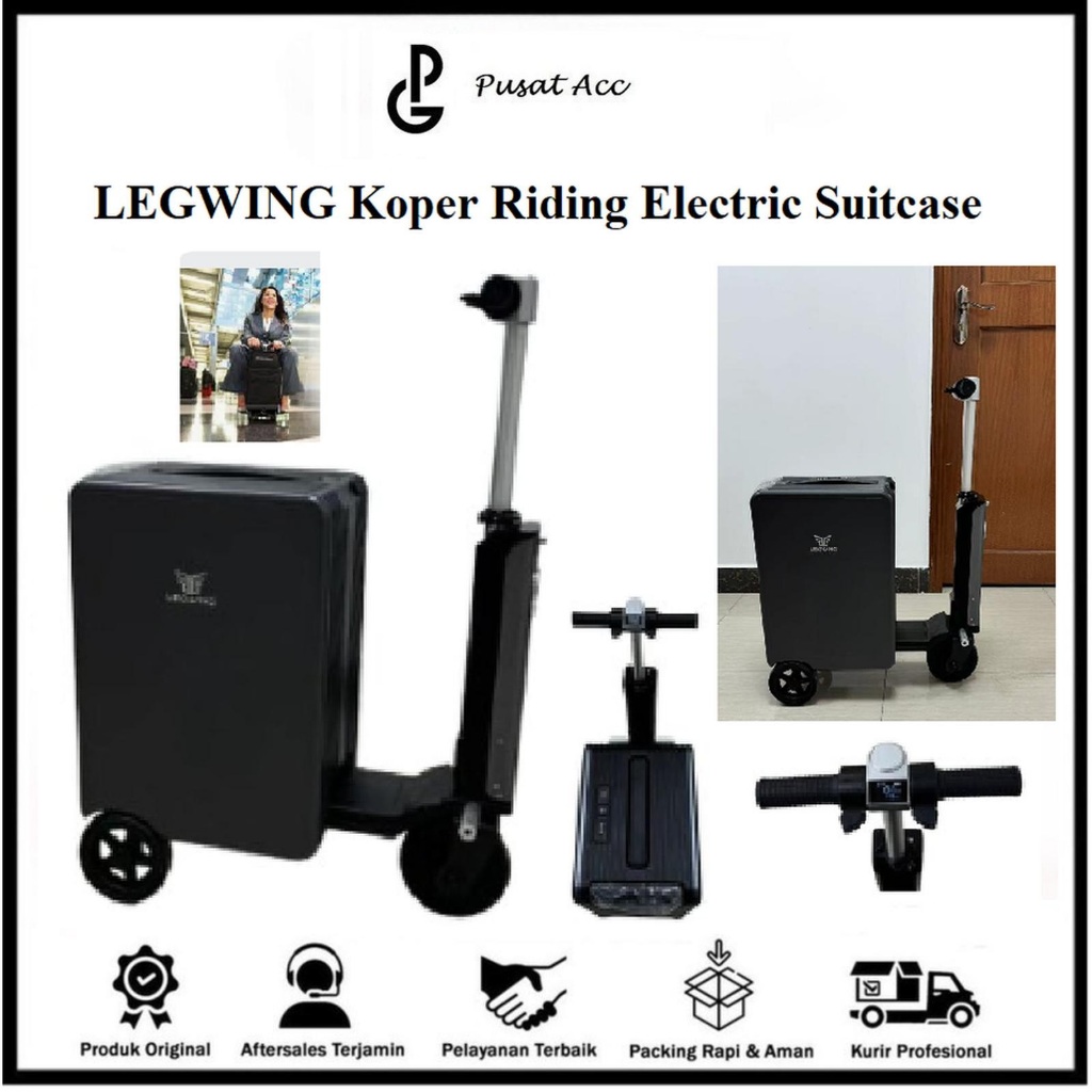 Koper Riding Electric Suitcase 20 inch - Koper Elektrik Skuter 20inch - Hitam