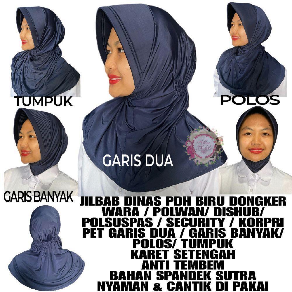 ADIVA-- JILBAB DINAS PDH BIRU DONGKER WARA / POLWAN/ DISHUB/ POLSUSPAS / SECURITY / KORPRI  LEHER KE