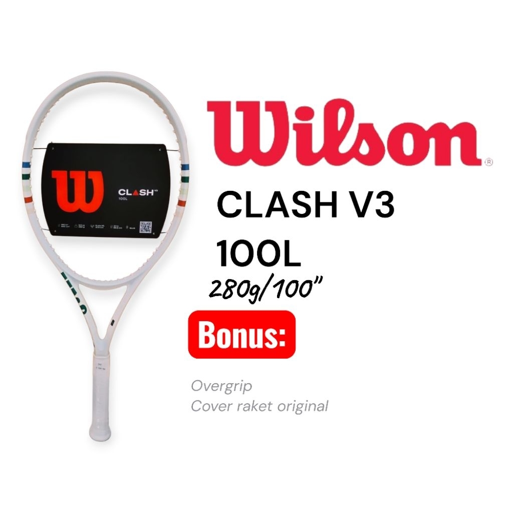 Raket tenis wilson Clash 100L Berat 280gram /100