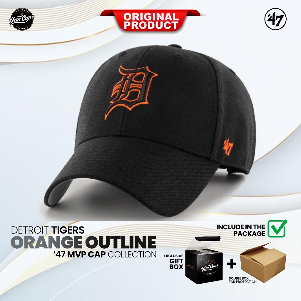 Topi 47 Original MLB Detroit Tigers MVP Cap warna Hitam Orange | Navy Orange | FREE GIFT BOX