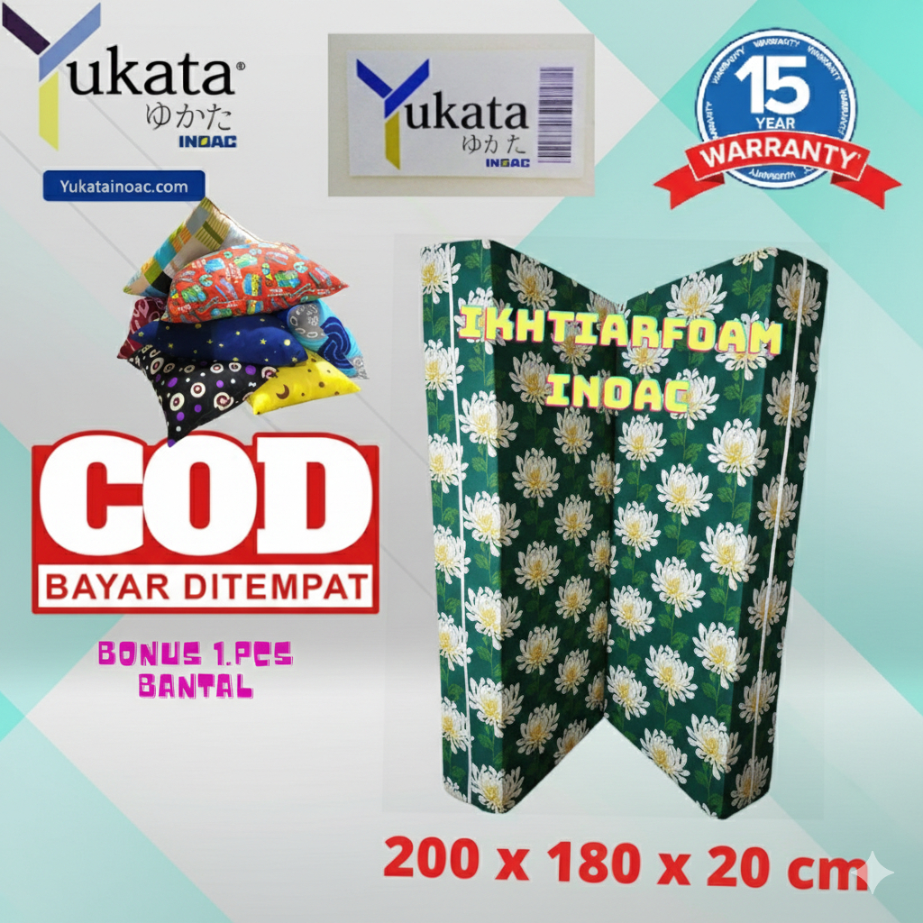 Kasur Lipat 2 Busa Inoac yukata No 1 Tebal 20 cm Kasur Lipat Busa Inoac Asli Garansi 15 Tahun
