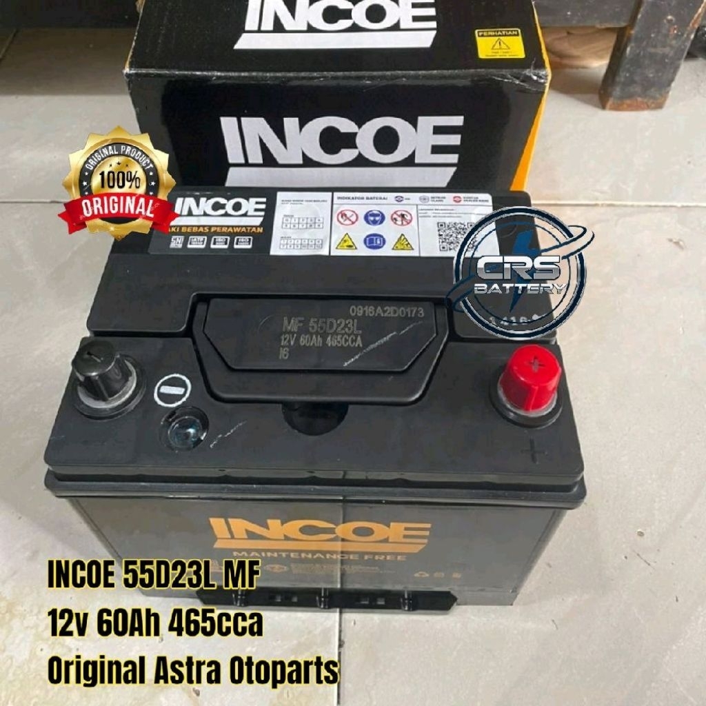 Aki Mobil Incoe 55D23L MF 60Ah Accu Kering Siap Pakai