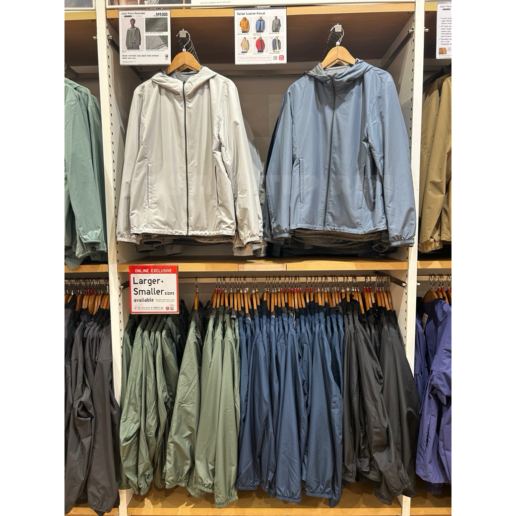 Jaket Parka Reversibel MEN UNIQLO