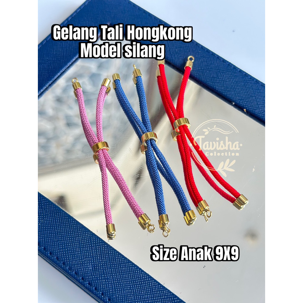 Gelang Anak kait model silang- gelang tali hongkong anak polos