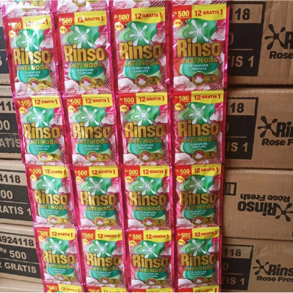 Rinso Cair Sachet 1/5 dus 52 pcs - Anti Noda, Aroma Harum, Praktis