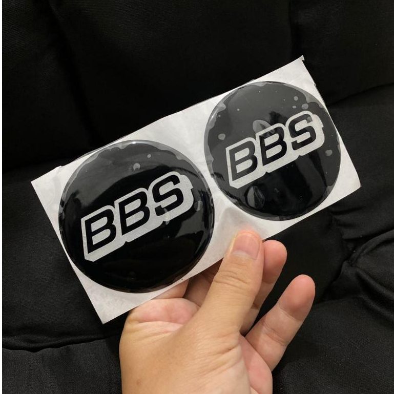 Stiker Cutting Tutup Dop Velg Mobil Timbul Logo BBS Diameter 7, 6 & 5 CM Sticker Timbul