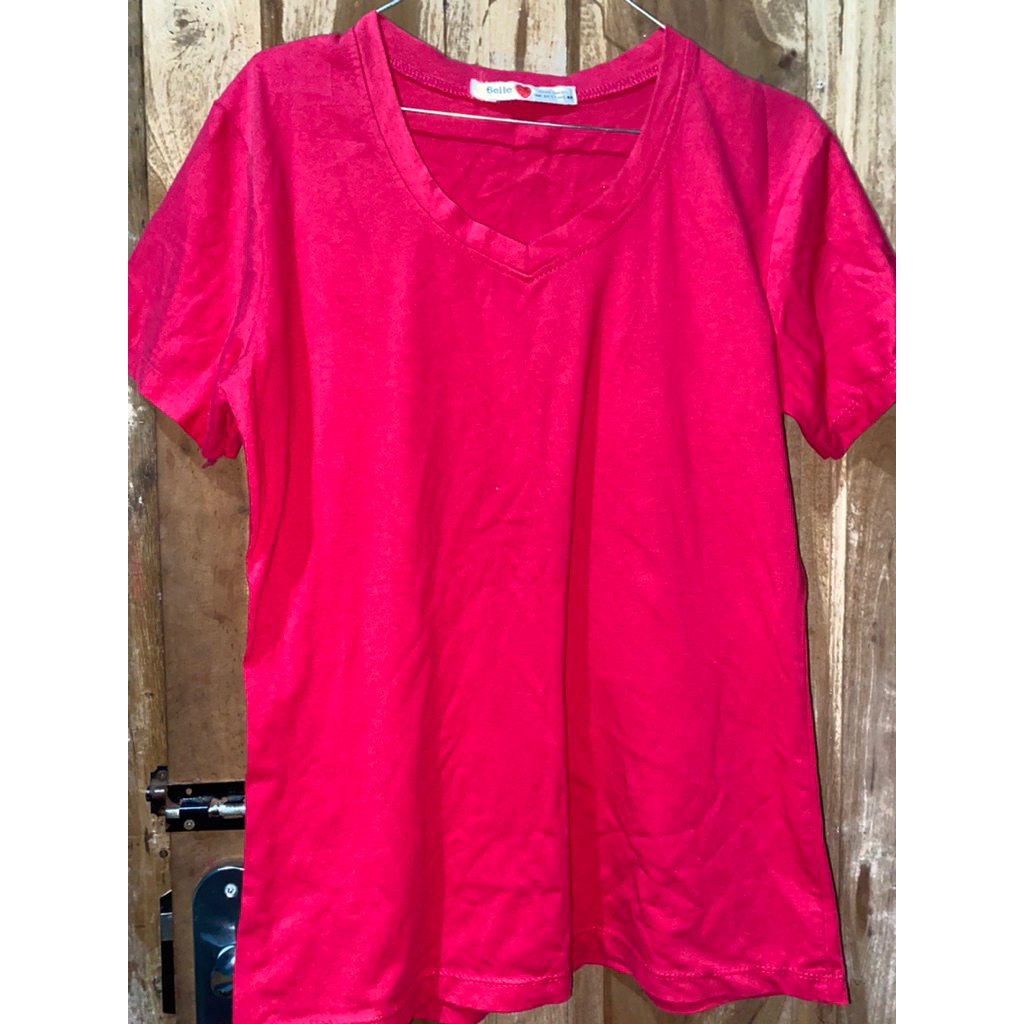 kaos pendek PL. kaos V neck