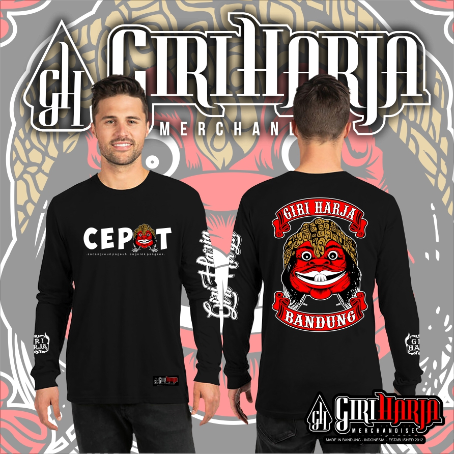 Kaos wayang golek Cepot / kaos Giri Harja / Kaos wayang golek sunda / kaos tangan panjang