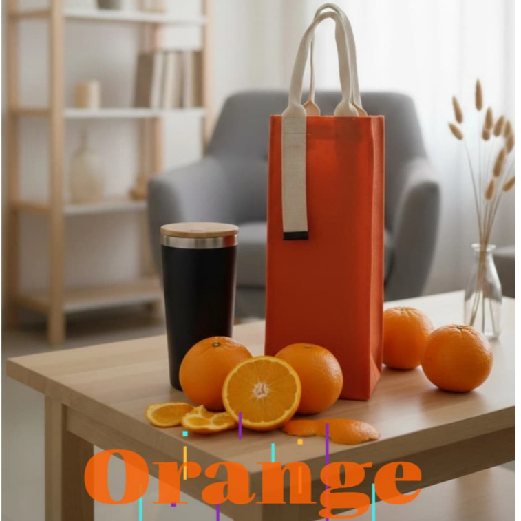 TAS BOTOL SOUVENIR-Pembungkus Kado new color orange