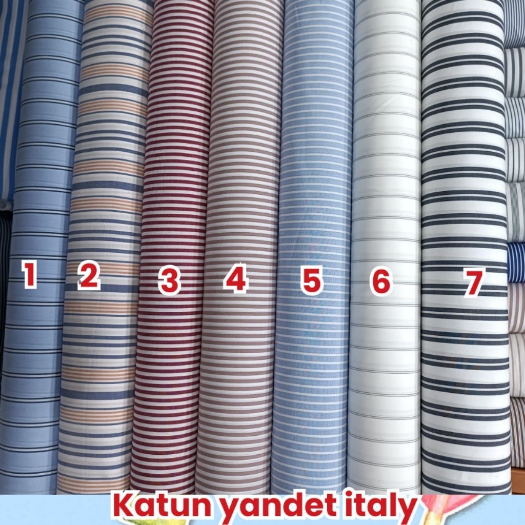 Kain katun italy motif salur/garis-garis