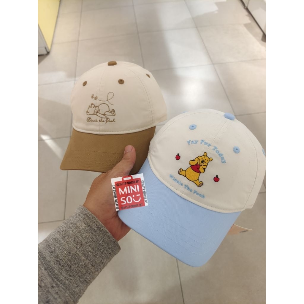 OH SOME Topi Baseball / Topi Bordir DISNEY WINNIE the POOH (57cm) BLUE / BROWN