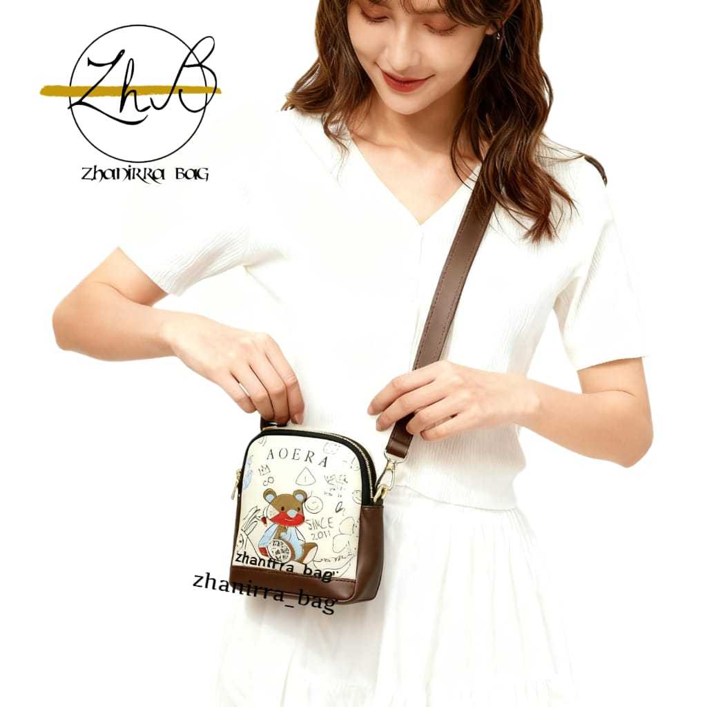 Slingphone wanita kekinian -tas hp 2 ruang untuk daily -AOERA LOTUS sling phone