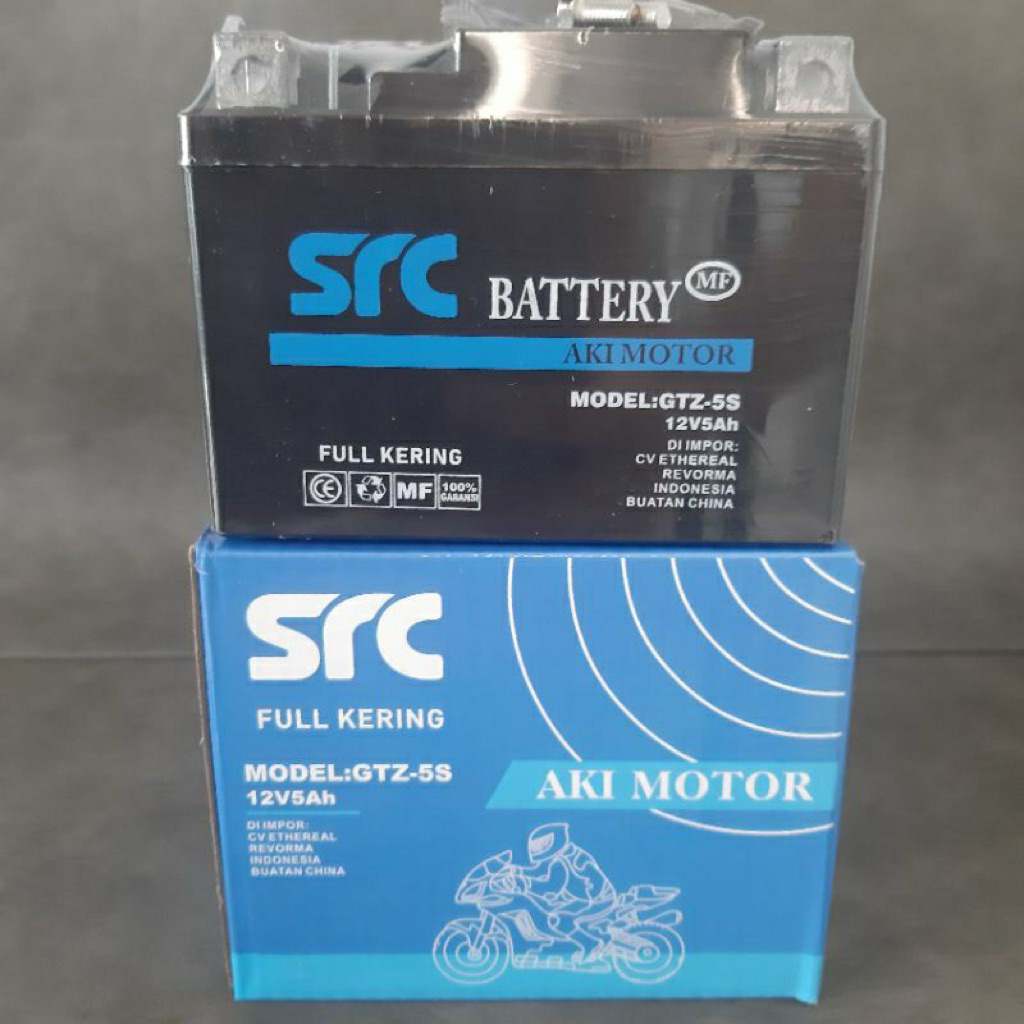 SRC Aki Motor GTZ5S 12v5ah / Aki Kering Motor / Baterai Motor Original