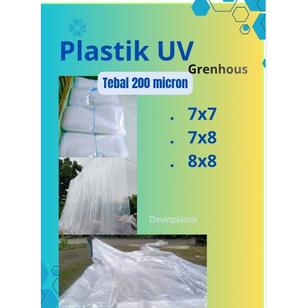 Plastik UV Grenhouse Tebal 200 Micron ukuran ( 7x7 ), (7x8), (8x8) Meter