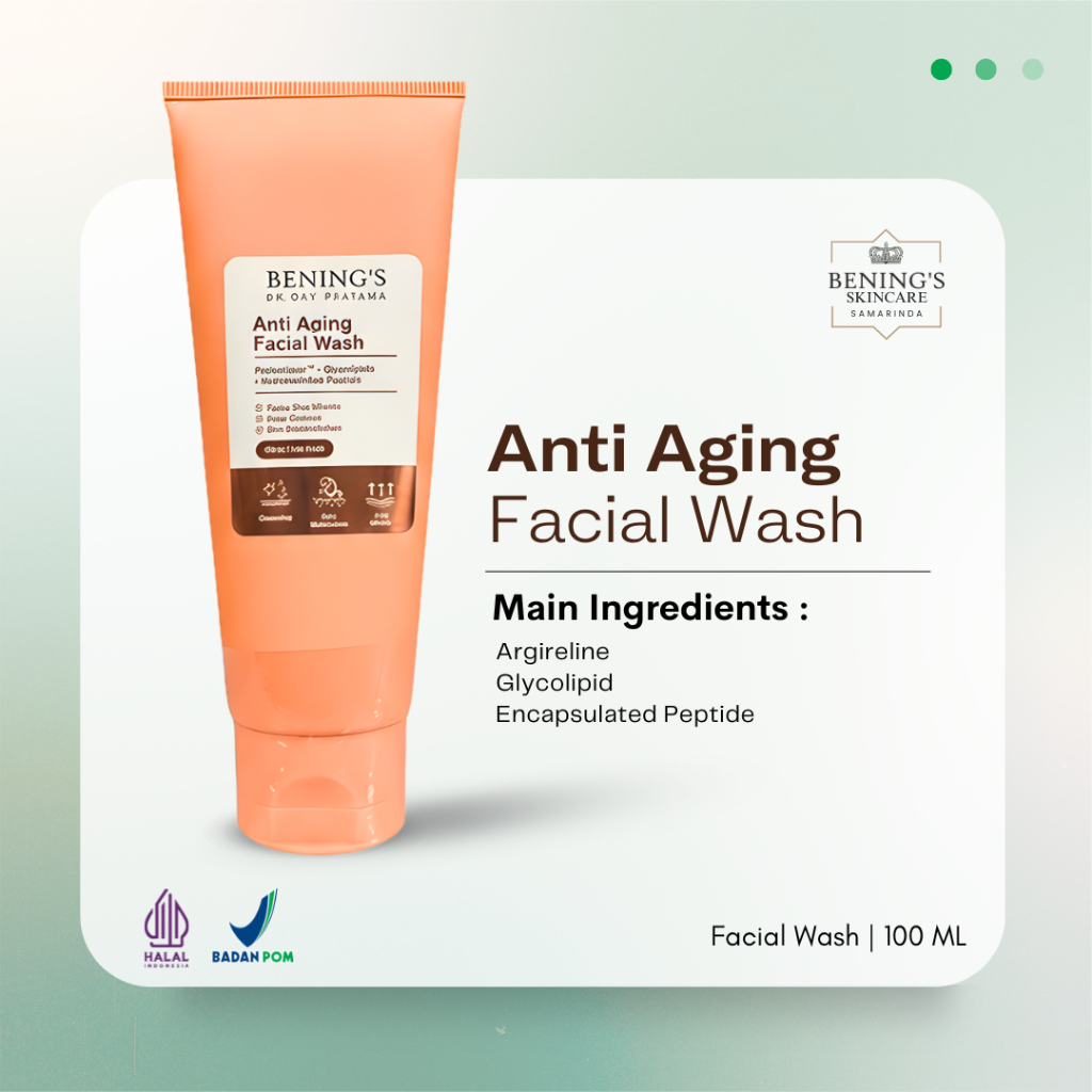 Bening Skincare Facial Wash Anti Aging Sabun Muka Pembersih Wajah Bening Penghilang Sebum Skincare B