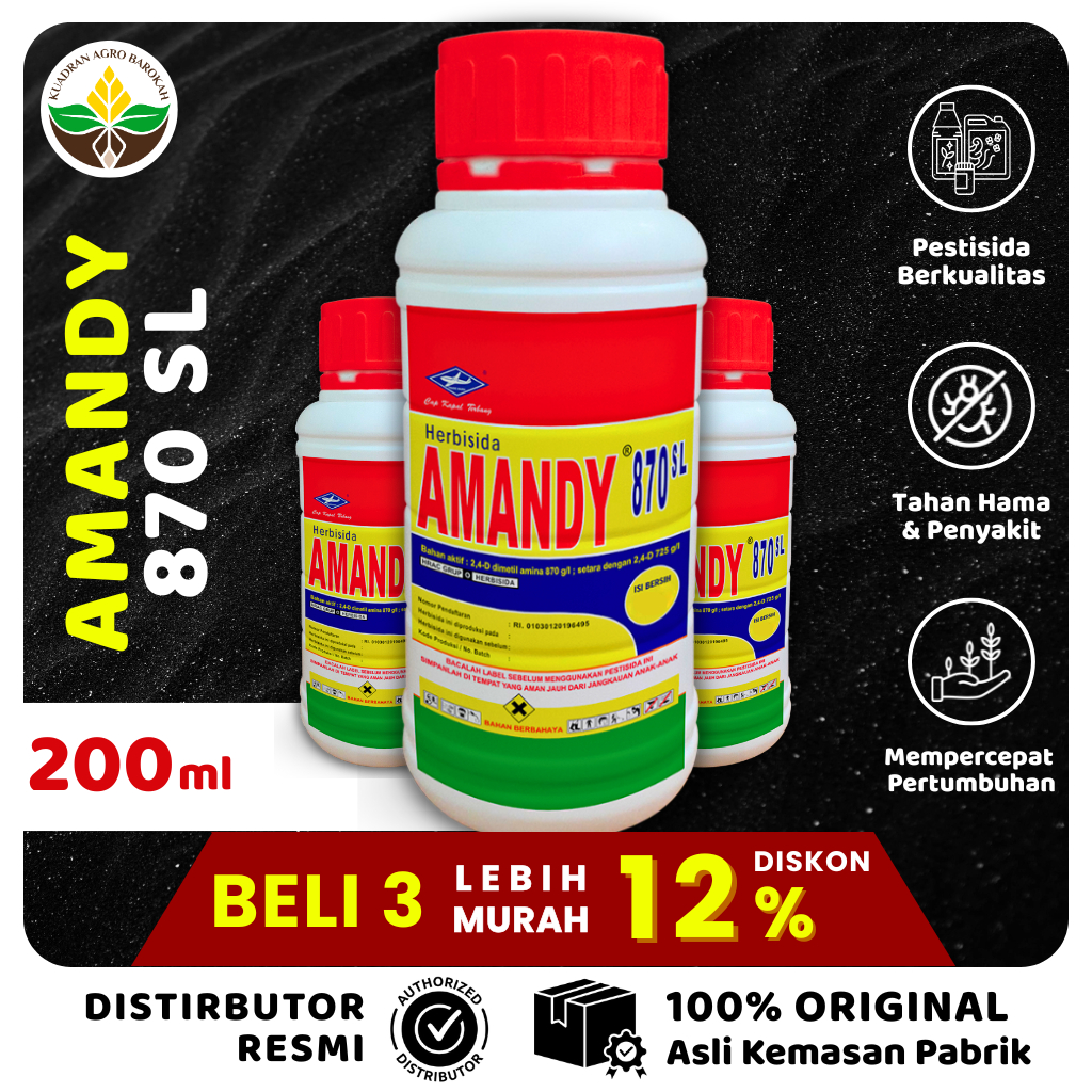 Herbisida AMANDY 870 SL 200 ml - Cap Kapal Terbang