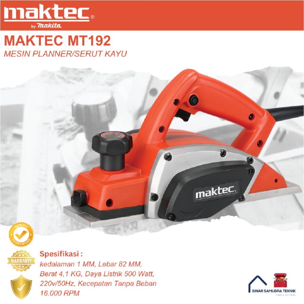 Makita MT192 Mesin Serut Kayu MT 192 Planer Electric / Pasah Kayu Maktec Series Original