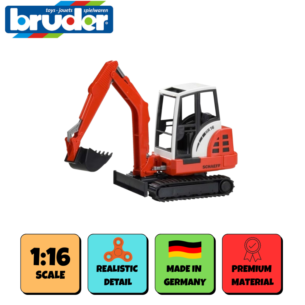 BRUDER 2432 Schaeff HR16 Mini Excavator - Mainan Miniatur Truk Konstruksi Alat Berat