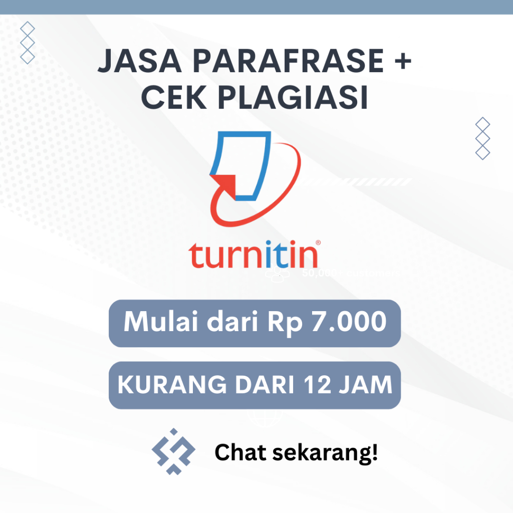 Parafrase + Cek Plagiasi Turnitin Resmi Kurang dari 12 Jam