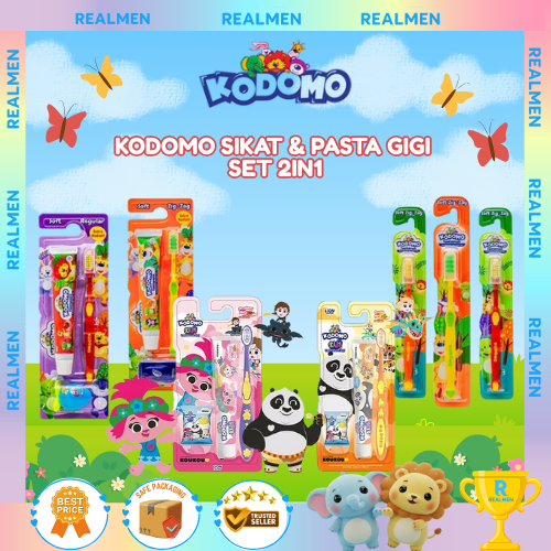 KODOMO Sikat & Pasta Gigi Set 2in1 Reguler Zig Zag Odol Anak Sikat Gigi Kodomo