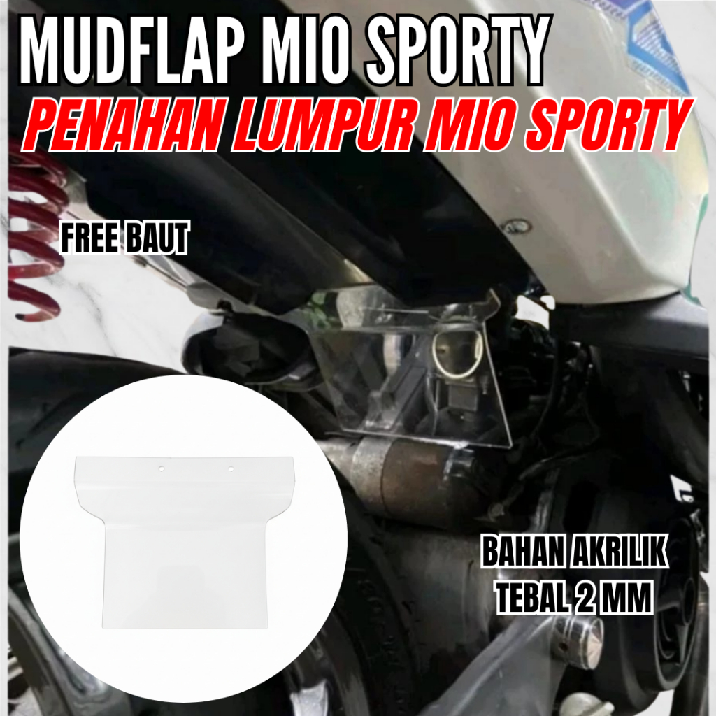 MUDFLAP MIO SPORTY / MUDFLAP PENAHAN LUMPUR MIO SPORTY / PELINDUNG LUMPUR MIO BAHAN AKRILIK
