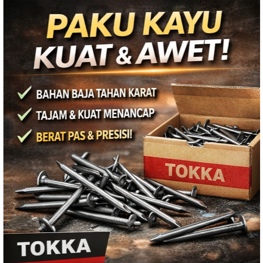 Paku Kayu 2inch Seri TOKKA 1kg | Paku Triplek Papan