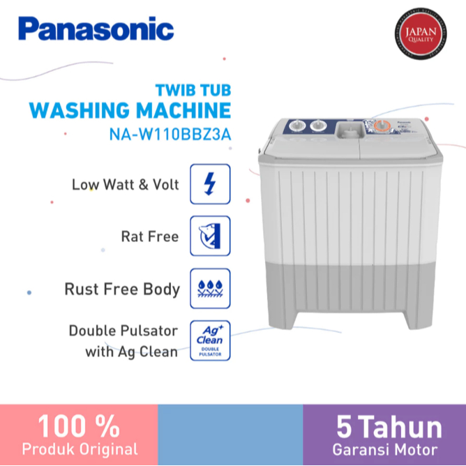 PANASONIC MESIN CUCI 2 TABUNG 11KG NAW 110BB