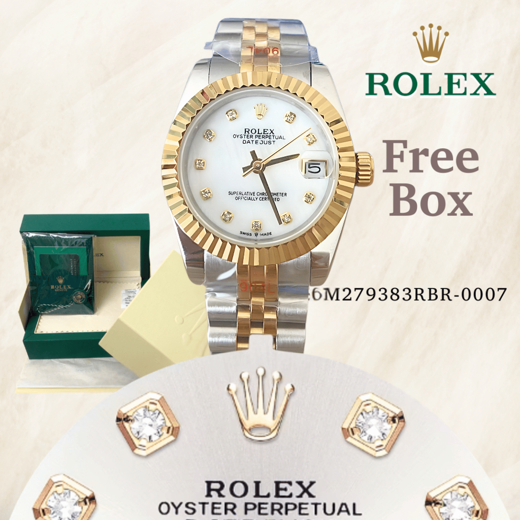 COD dan 100% Asli ROLEX INCLUDE BOX Jam Tangan Seri Lady-Date Wanita M279383RBR-0007 Jam Tangan Auto