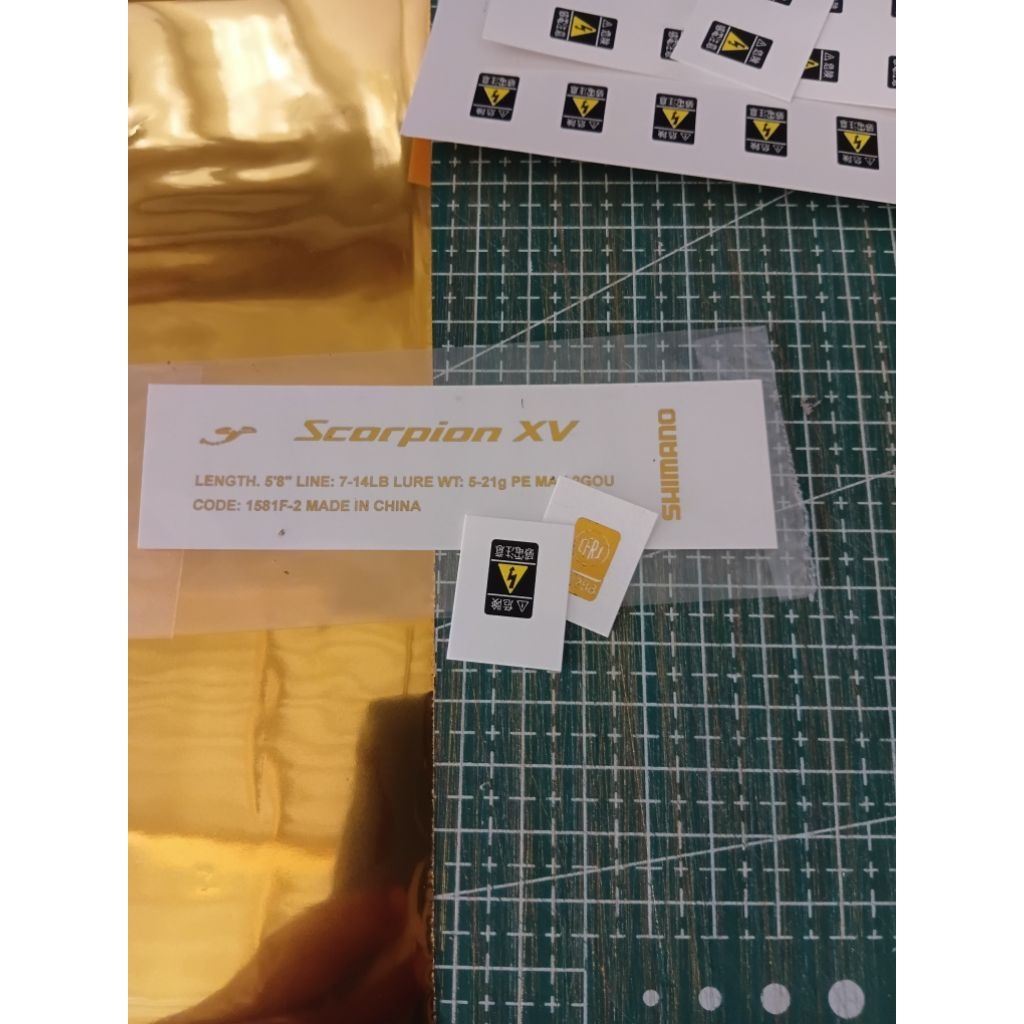 Water slide decal stiker decal basah scorpion xv untuk joran pancing