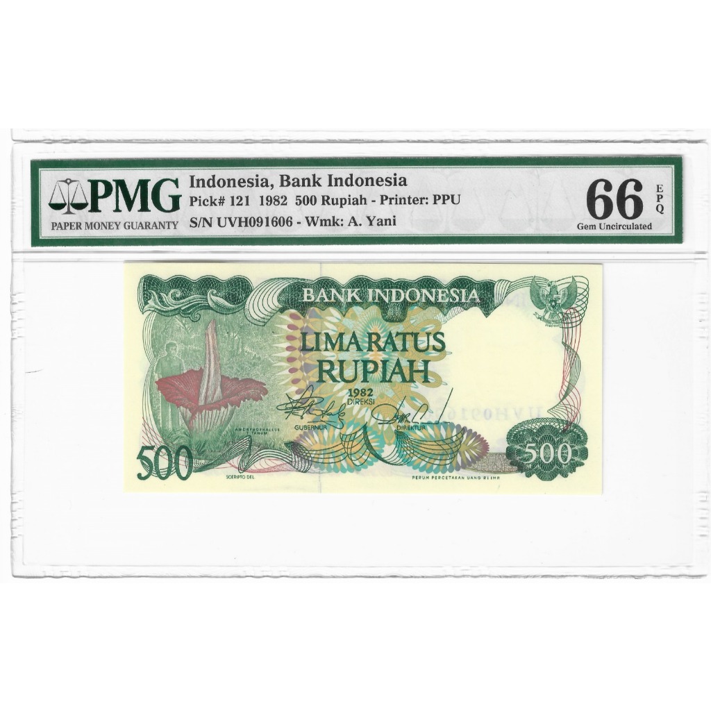 Uang Kuno 500 Rupiah Bunga Bangkai PMG