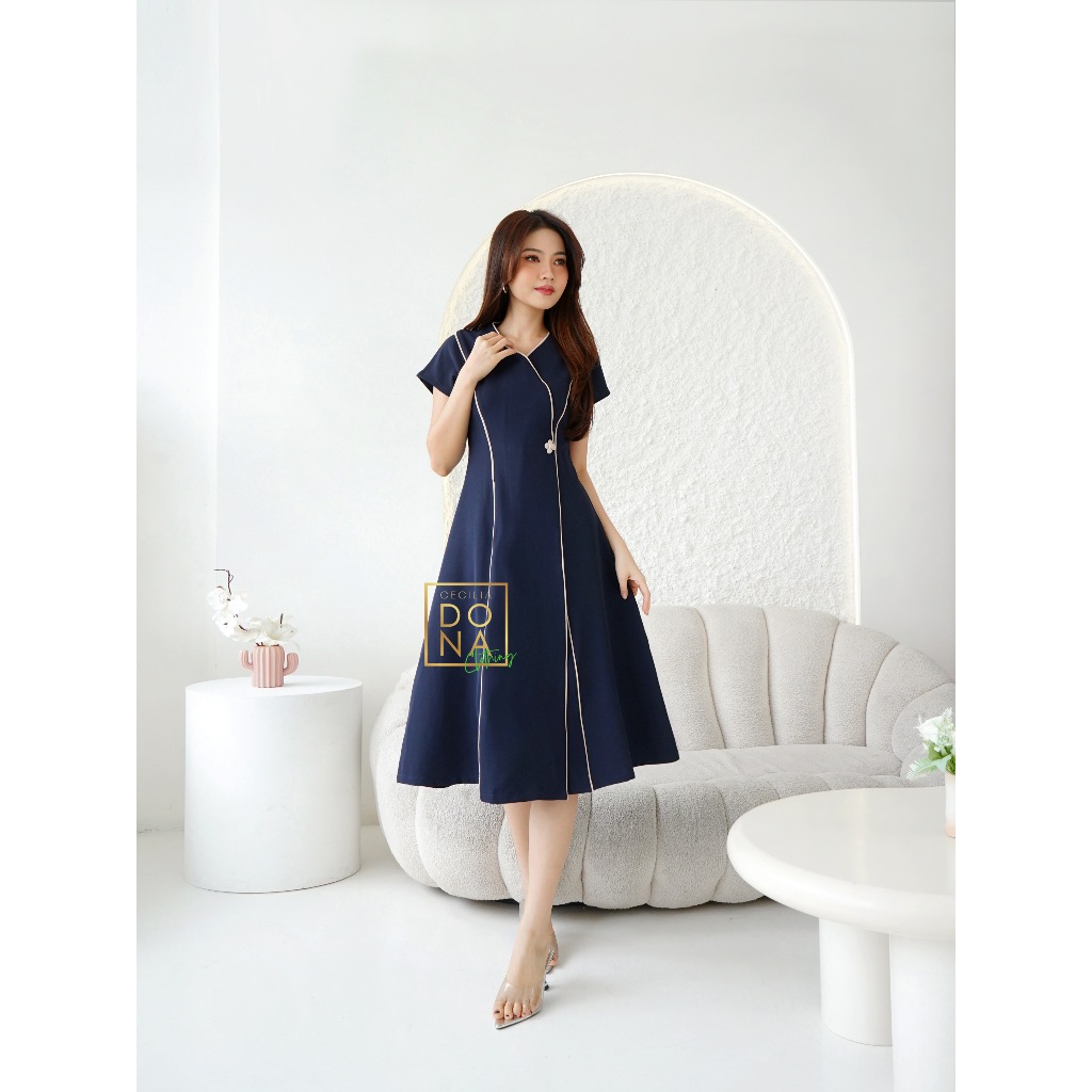 [ CeciliaDona Clothing ] Madie Dress premium dress midi dress kondangan semi formal