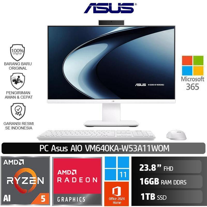 ASUS PC AIO VM640KA Ryzen 5 AI 330 16GB 1TB SSD 23.8" FHD W11 Garansi Resmi
